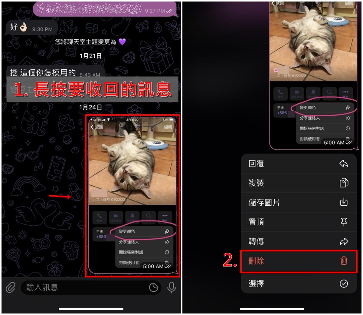 纸飞机app怎么撤回消息